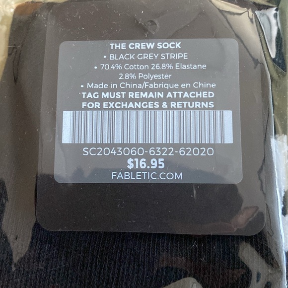 The Crew Sock by Fabletics 🖤🩶L/XL - Picture 6 of 6